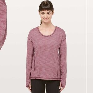 LULULEMON heathered pink long sleeve, sweet embrace long sleeve misty Merlot s